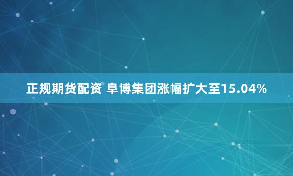 正规期货配资 阜博集团涨幅扩大至15.04%